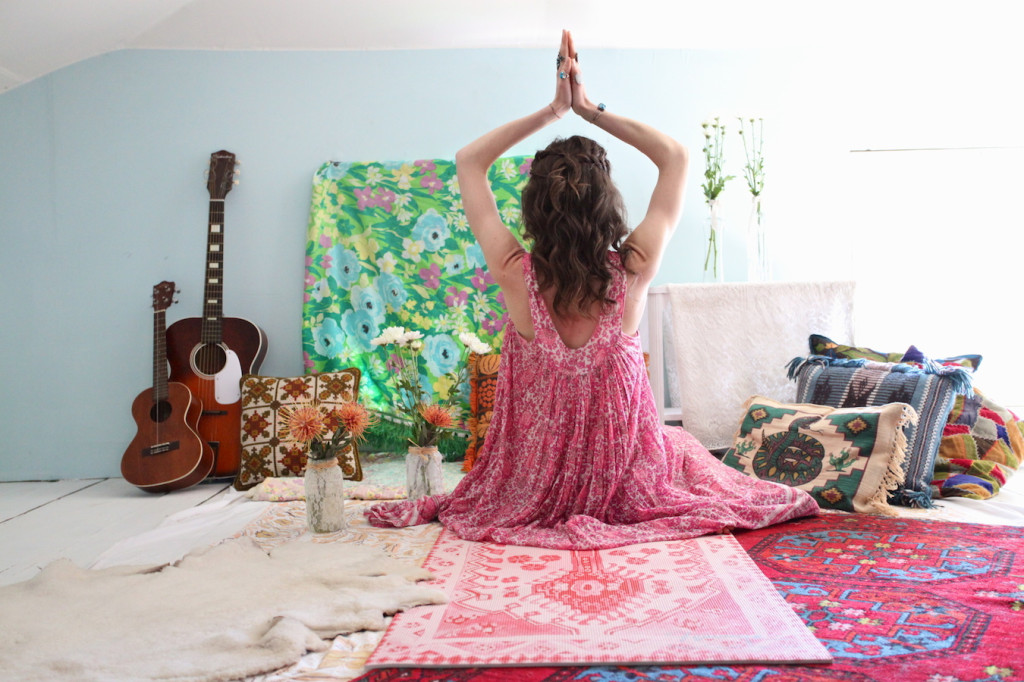 Yoga Exercise on Carpet